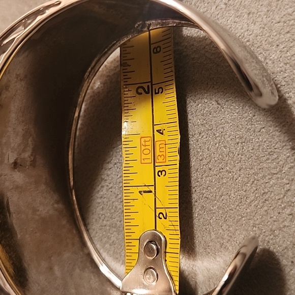 Designer Sterling Silver Cuff Bracelet 3D Gallery Heavy Scroll Hearts heart - Picture 11 of 14